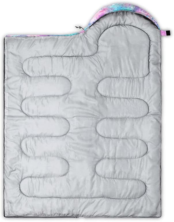 Miniatura 4 de Saco de dormir para niños y niñas, estampado de luna de cohete, ligero, cálido, portátil, para exteriores, interior, impermeable, resistente al