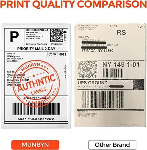 Image of MUNBYN 4x6 Inch Direct Thermal Labels, 6000 Labels /12 Rolls(500 Pcs per Roll), Shipping Label Paper for Thermal Printers, Permanent Adhesive Mailing Postage Labels for Shipping Packages