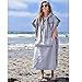 Surf Poncho - Adult Hooded Towel | Grey Black Turkish Towel Poncho | Changing Poncho, Changing Robe, Surf Robe, Wetsuit Changing Robe | Swim Parka, Wetsuit Poncho, Wetsuit Robe, Hooded Changing Towel