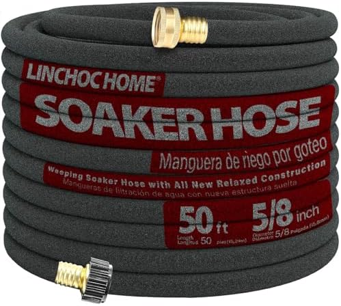 50FT 5/8" Heavy-Duty Soaker Hose for Foundation Watering & Gardens,Leak-Free Brass Connectors, Saves 70% Water, All-Weather Recycled Rubber Design ‌ - Thumbnail 2