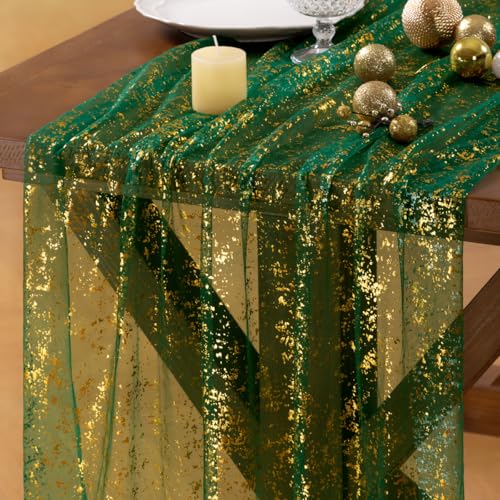 Gold Gauze Table Runner Glitter Fall Wedding Birthday Party Table Decor