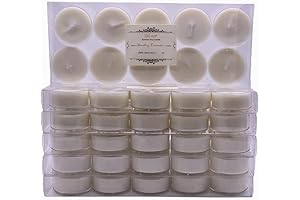 Soy Tealight Candles Scented w/Clear Cup- Pack 60,Assorted 6 Luxury Aromatheraphy Collect-Lavender/Rose/Jasmine...