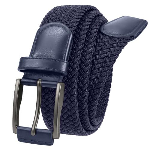 Image of XZQTIVE Braided Stretch Belt Mens Gift Elastic Woven Belt for Golf Casual Pants Shirts Jeans