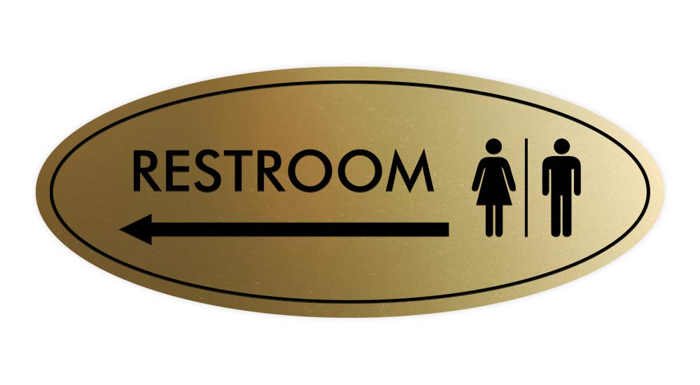 Signs ByLITA Basic Baños Left Arrow Directional Sign (Brushed Gold - View #6
