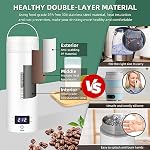 QRAGJBM Portable Electric Kettle Travel, 120V, 450ml, 4 Temperature Control - Image 5