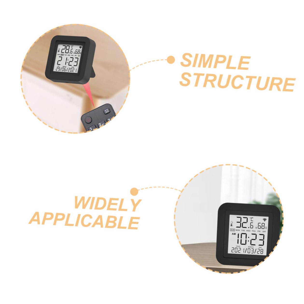 Gadpiparty Indicatore di Temperatura e Umidità Digitale Lcd Monitor di Temperatura Interna Misuratore di Umidità per Interni Strumento Igrometro Portatile per Uso Domestico