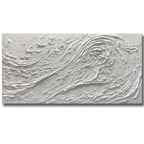 Yika Handmade Textured Wave Painting on Canvas