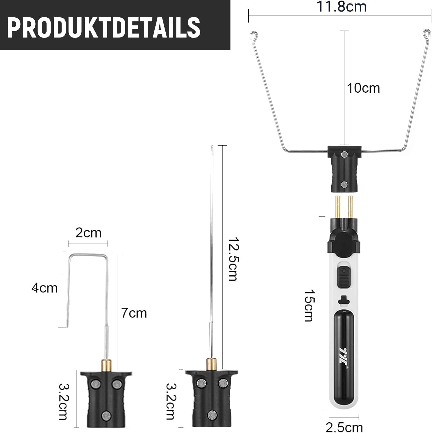 Styroporschneider Heißdrahtschneider Akku,Elektrischer styropor schneider mit LED-Vorleuchte,Kunststoffbox, Heiß-styroporschneider für Schnittkanten Kunststoffe & styropor(Weißer Style)