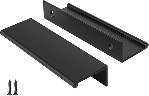 Miniatura 50 de Peaha Paquete de 30 manijas de gabinete de cocina de 5 pulgadas, tiradores negros para cajones de tocador, borde de puerta, tiradores de dedo