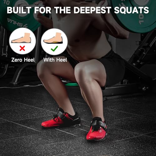 Image of MANUEKLEAR Weight Lifting Shoes Men, Professional Training Weightlifting Shoes, Squat Shoes for Powerlifting with Rubber Non-Slip Sole