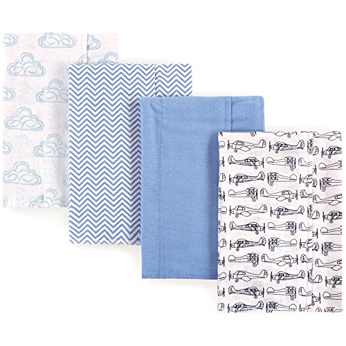 Image of Hudson Baby Cotton Poly Flannel Burp Cloths Multipack, Airplane 8-Pack, One Size