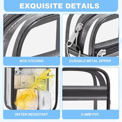 Image of Clear Bag for Stadium Events - Sports Messanger Bag Small Mini Clear Purse for Fan, Concert, Work, Travel
