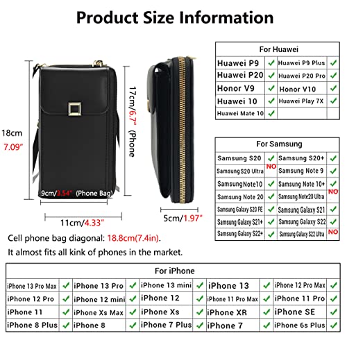 Port&Lotus Crossbody Bags For Women Trendy Cell Phone Purse Wallet Ladies Small Phone Bag Women'S Handbags Pu Leather Shoulder Bags Cross Body Bag For Woman With Credit Card Slot Black 3 thumb #3