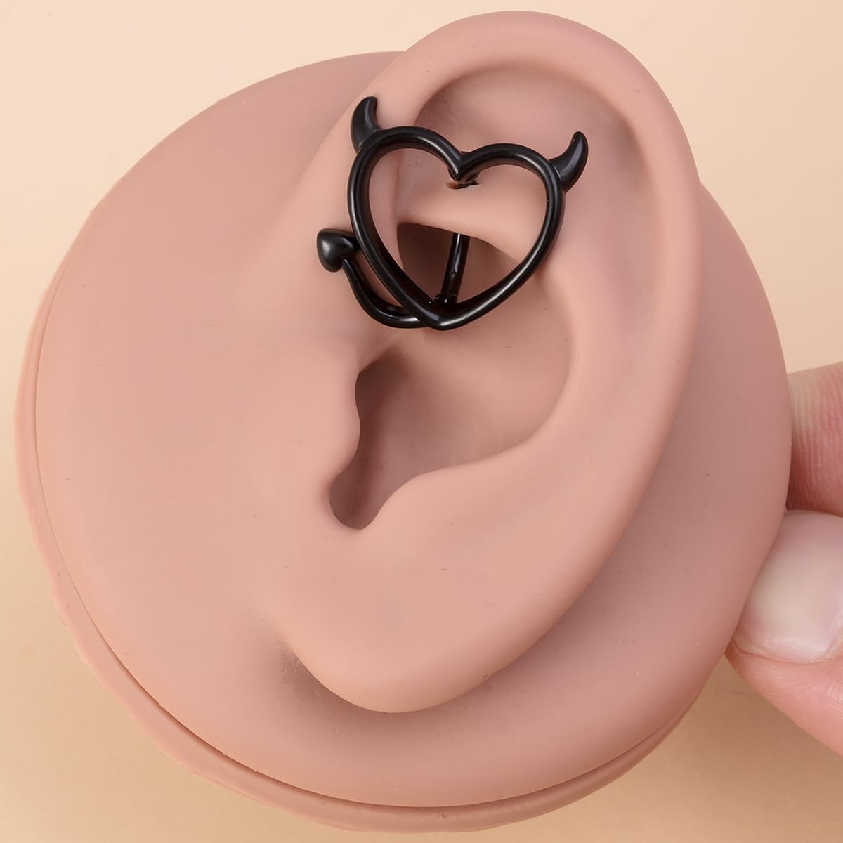 14G Devil Heart Reverse Belly Button Rings - 316L Stainless Steel Navel Rings - Curved Barbell Minimalist Belly Piercing Jewelry - Image 3