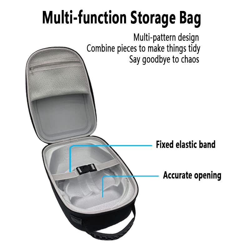 EVA Custodia rigida da viaggio proteggere Box per PS VR2, All-in-One VR Headset & Controllers Borsa di stoccaggio borsa, apertura accurata, fisso cinturino elastico (Grigio)