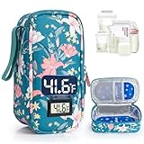 WIBOND Breast Milk Cooler Travel Bag, Real-Time Temperature Display, Holds 4-6 Breastmilk Storage Bag with 2 Breast Milk Ice Pack, Cooling & Waterproof Portable Cooler for Moms on the Go(lily)