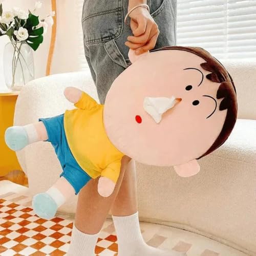 Image of Bear Hugs Shean-Chaen Cartoon Plush Tissue Holder Doll - Multi-Functional Plush Doll with Hidden Tissue Storage, Unique Cartoon Design, Ideal for Kids' Rooms, Car Accessories, or Fun Home Decor