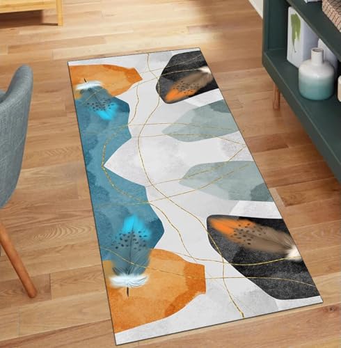 Alfombra abstracta lavable con base de seguridad antideslizante 2