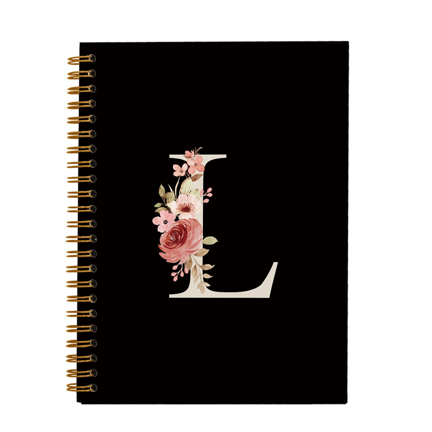 OXW Personalized Black Initial L Notebook, Initial Gifts for Women, Custom Notebook for School Girls, Monogrammed Gifts for Women, Customized Gifts,