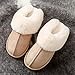 Chauds Doux Automne et Hiver Pantoufles d'intérieur,Pantoufles Anti-dérapantes pour Couples Adultes,Chaussons Chauds en Coton pour la Maison-Khaki_44-45,Coton Slip sur Accueil Maison Pantoufles