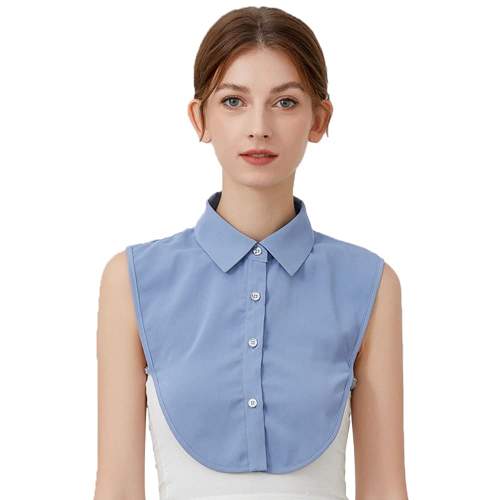 Elegtiskas Women's Blue Detachable Half Shirt Blouse Collar False Dickey Collar For And Girls