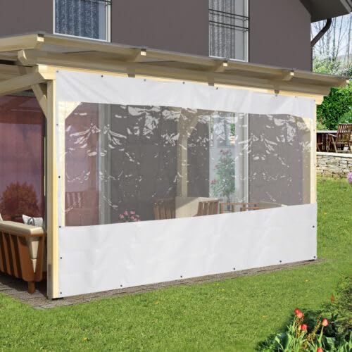 8 * 13FT Commercial Durable Lightweight Clear Awning Canopy Patio Enclosure PVC Curtain Waterproof USA,Outdoor Waterproof Fabric Curtains for Patio Enclosures, Canopies, Pergolas, Equipment