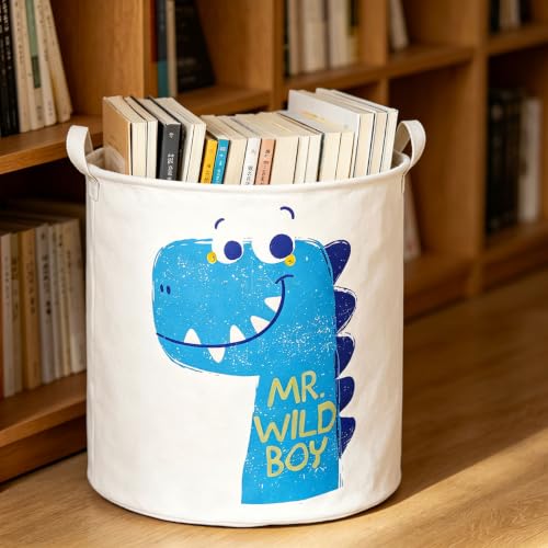 Image of 19.7 inch Dinosaur Laundry Basket,Waterproof Clothes Hamper,Collapsible Storage Bin(Dinosaur)