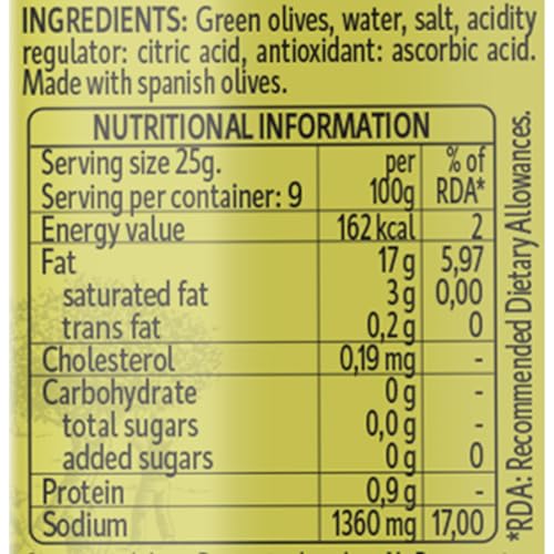 Image of Borges Green Sliced Olives, 450g
