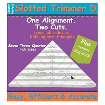 Cleary Perfect Slotted Trimmer D by New Leaf Stitches Quilting Ruler Template and Stencil for Cutting All Sides of Half Square Triangles 7 Three-Quarter-Inch Slotted Sizes 1.75 Inch to 7.75 Inch