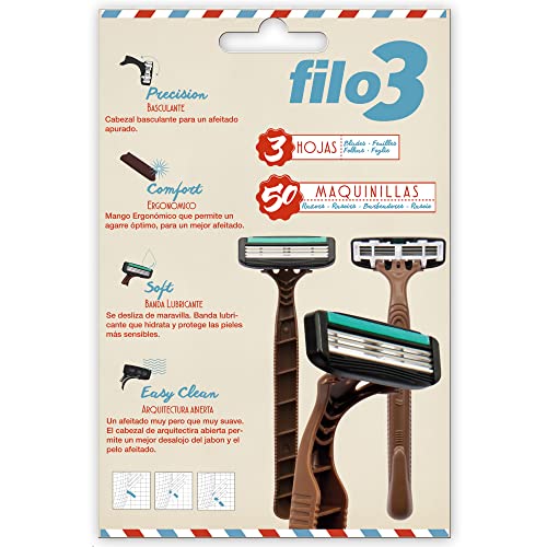 Filomatic Filo3 Maquinilla de Afeitar - 50 Unidades Cover