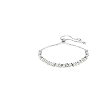 Swarovski Bracciale Tennis Matrix, Crystal Pearl, Taglio Round, Bianco, Placcato rodio