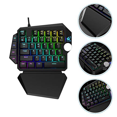 Mobestech Teclado para uma mão RGB Backlight Mecânico Meio teclado programável para jogos