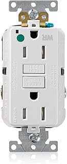 Leviton GFWT1-HGW 15 Amp, 125 Volt, SmartlockPro Self-Test GFCI Duplex Receptacle , NEMA 5-15R, 2P, 3W, Extra-Heavy Duty Hospital Grade, Weather & Tamper-Resistant, 20A Feed-Through, Back or Side Wired - WHITE
