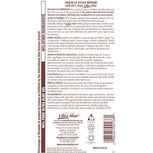 Buy Miracle Foot Repair Cream 32 ounce pump bottle with 60 UltraAloe