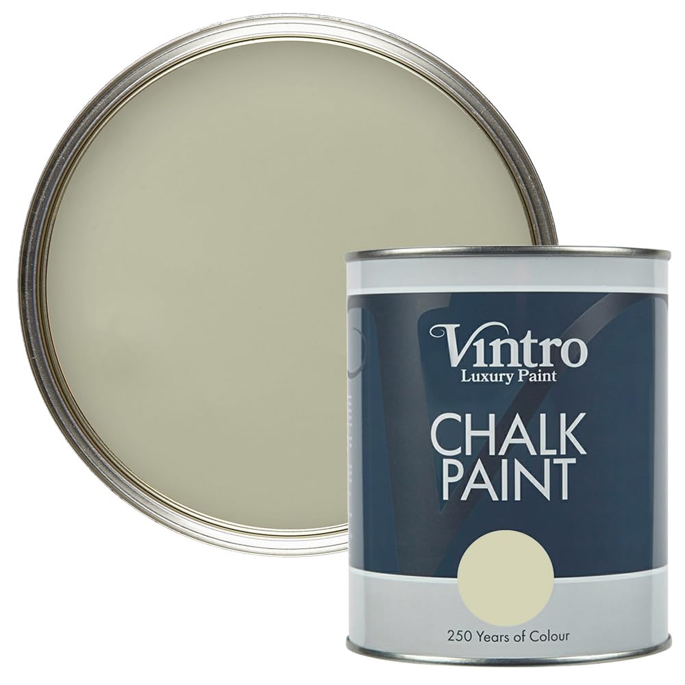 Vintro Paint Pale Green - Symphony Green - Chalk Paint For Furniture, Walls And Woodwork. Interior Use. Quick Dry. 1 Litre (Pale Green - Symphony Green)