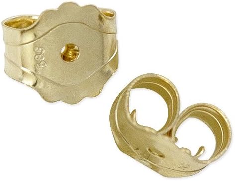 Replacement Earring Backs Light Weight 14 Karat Solid Yellow Gold (1-Pair)