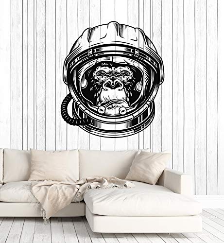 Vinyl Wall Decal Gorilla Cosmonaut Monkey Head Space Stickers Mural Large Decor (G4480) Black #TOP25