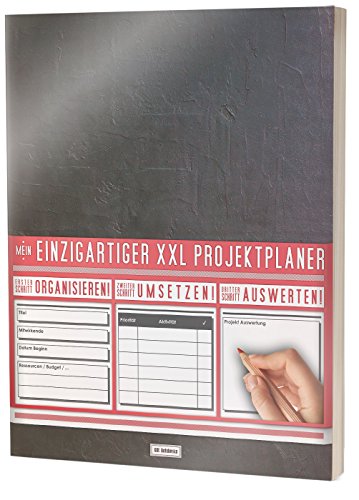 Mein Einzigartiger XXL Projektplaner: Planen, Umsetzen, Auswerten! / 122 Seiten, Register, Kontakte uvm. / PR201 'Dark Wall“ / DIN A4 Softcover