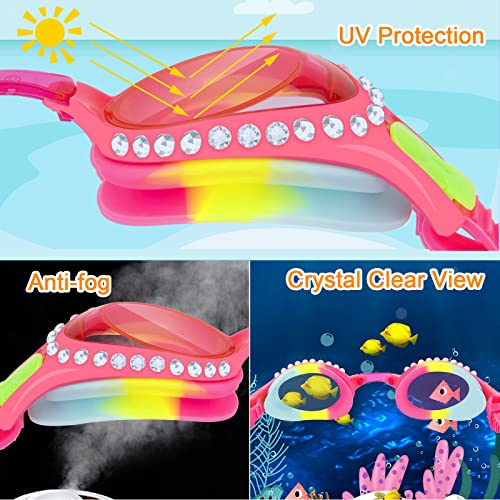 Maigozon Kids Swim Goggles With Pain-Free Fabric Strap Cover And Swim Bag, No Tangle Toddler Goggles For Girls Boys Age 3-14 (Updated Unicorn) #TOP4