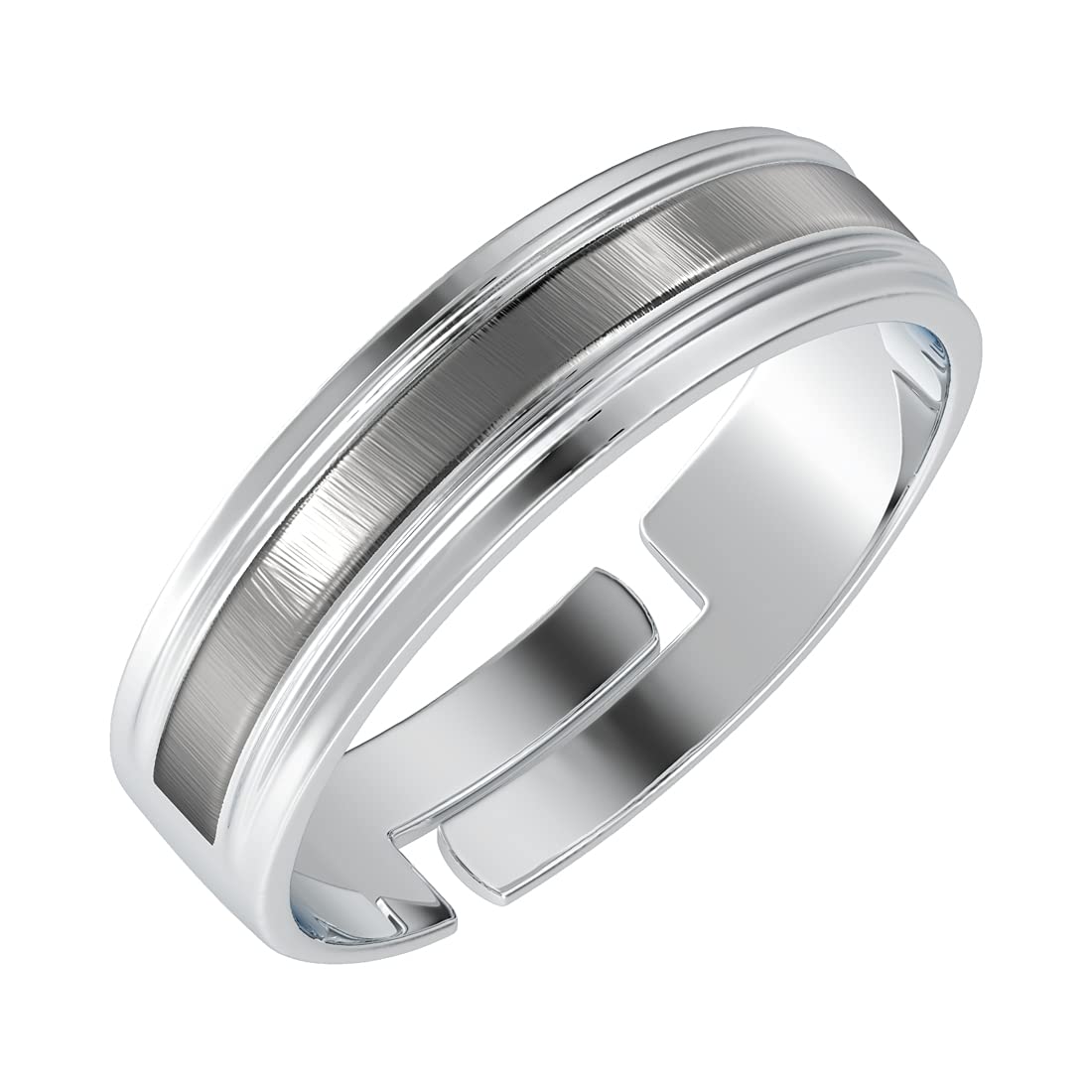 Clara Pure 925 Sterling Silver Eternity Adjustable Ring Gift for Men and Boys | Partial Matte Finish (B095YJBKPV) Amazon Price History, Amazon Price Tracker