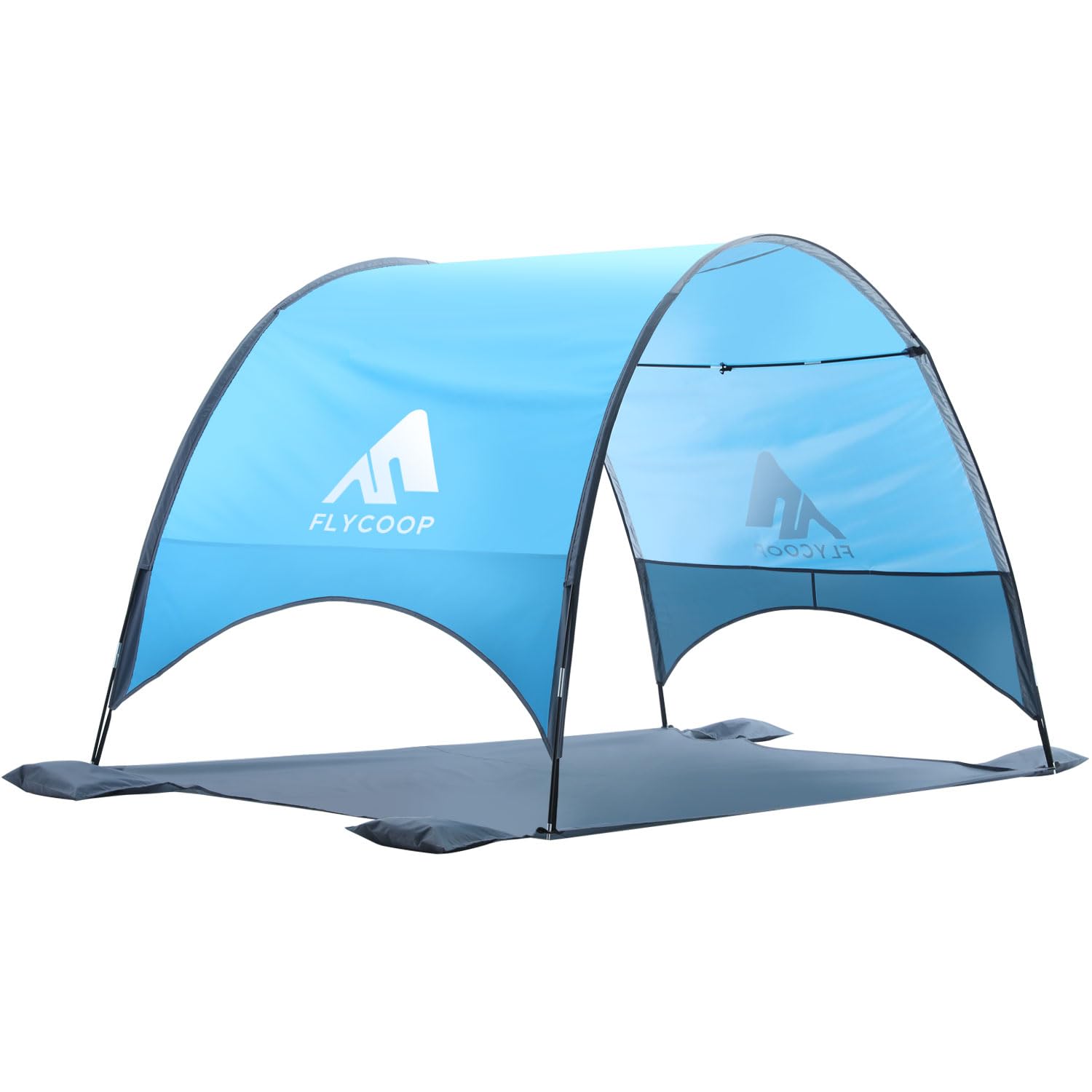 Strandmuschel mit UV-Schutz UPF 50+ – Tragbares Beach Canopy & Sonnenschutz für Strand, 360° Belüftung, 4 Sandsäcke, Doppelte Taschen, Heringe & Seile