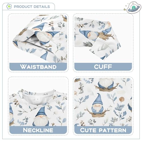 JUNZAN Winter Blue Gnomes Leaves Big Boys Sweatshirt Hoodie Crewneck Outerwear for Kids Athletic 4T3