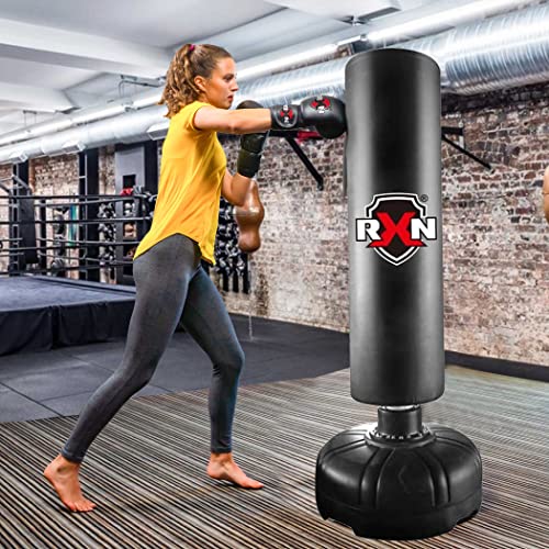 Image of RXN 6 Ft Free Standing Boxing Punch Bag for MMA, Kickboxing & Training | Speed Training | Improves Reflexes | Adjustable Height | Stable Base | Durable Construction | Boxing & MMA Training