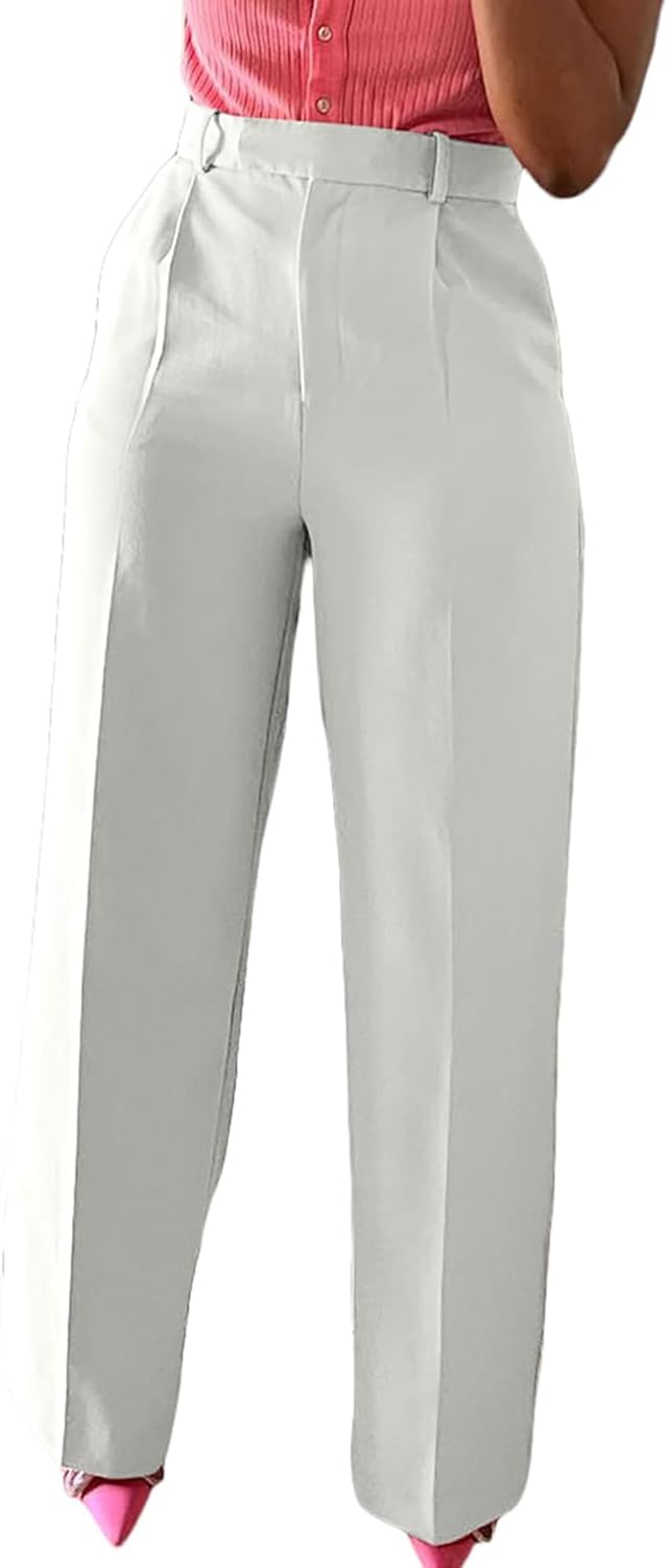 Cheroma Dress Pants for Women Wide Leg High Waisted Straight Slacks Work Trousers