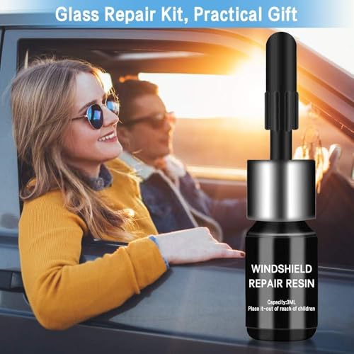 HONBQYCC Steinschlag reparaturset windschutzscheibe 4er-Pack, Windschutzscheibe reparaturset Glas Reparatur Set, Windshield Repair kit, Zur Reparatur von Kratzern, Löchern, und Sternförmigen Rissen