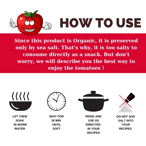 Image of Berrilys Organic Sun-Dried Tomatoes, Salted, No Sulfur, No Preservatives, Kosher, Raw, Non-GMO, Great Ingredient for Baking and Cooking, Requires Pre-treatment or Cooking Before Consumption, 5 LB