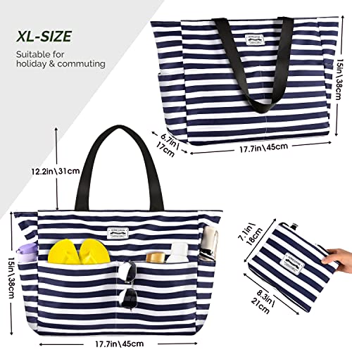 HOMESPON Large Waterproof Beach Bag for Women Sandproof Tote Bag Pool Bag with Zipper and Pockets for Travel Vacation Gym2