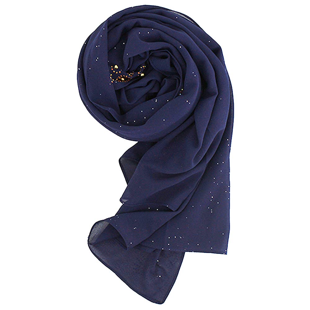 YAOSENWomen Rhinestone Hijab Muslim Head Wrap Long Scarf
