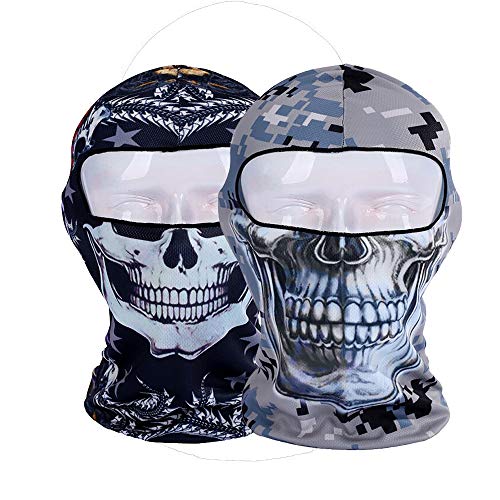 GANWAY Pack of 2 Outdoor Sports Sun Balaclavas Headwear Cycling Motorcycle Hat Camo Ski Mask Hood Skull Cap for Airsoft Hunting Fishing Masks