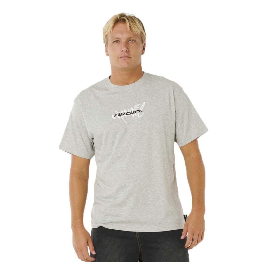 T-shirt RIP CURL anti irritation en coton doux gris chiné manches courtes homme